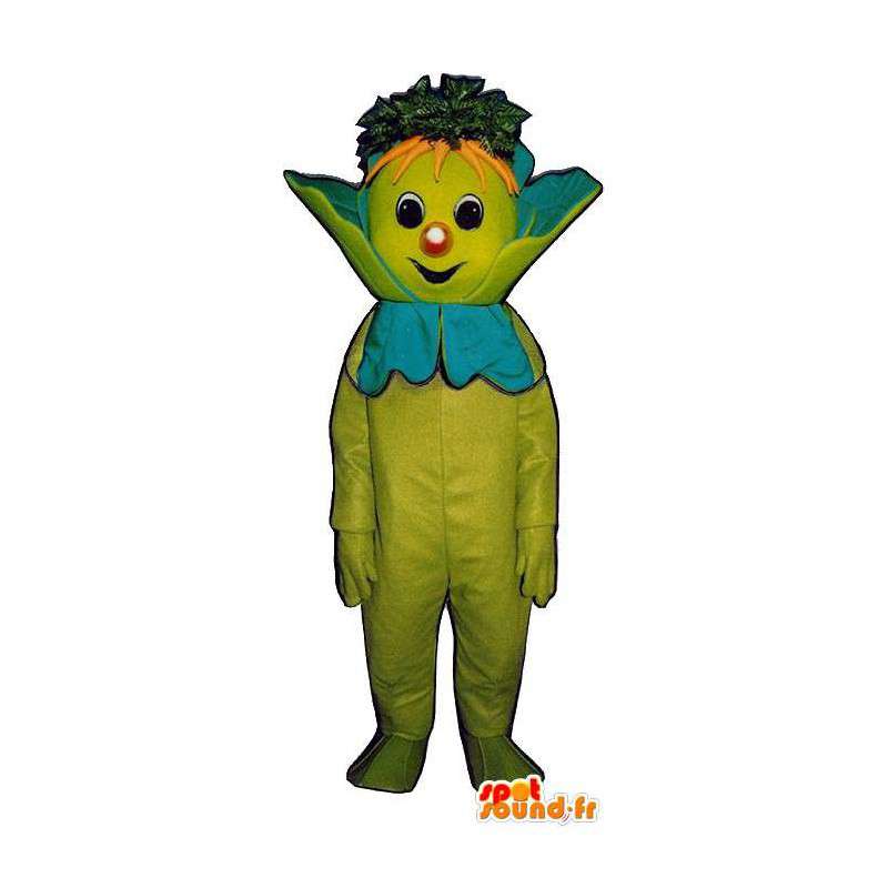 Helt grønn mann maskot med gulrøtter - MASFR007256 - Man Maskoter