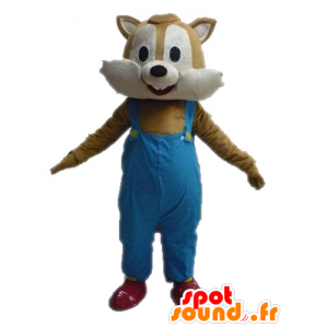 Brun og beige egern maskot overall - Spotsound maskot kostume