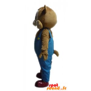 Mascotte scoiattolo marrone e una tuta beige - MASFR028618 - Scoiattolo mascotte