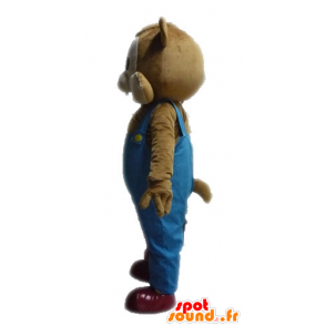 Mascot squirrel brown and beige overalls - MASFR028618 - Mascots squirrel