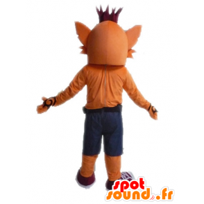 Mascotte de Crash Bandicoot, renard célèbre de jeu vidéo - MASFR028619 - Mascottes Renard