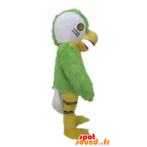 Verde pappagallo mascotte, giallo e bianco - MASFR028621 - Mascotte di pappagalli