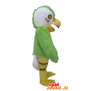 Green parrot mascot, yellow and white - MASFR028621 - Mascots of parrots