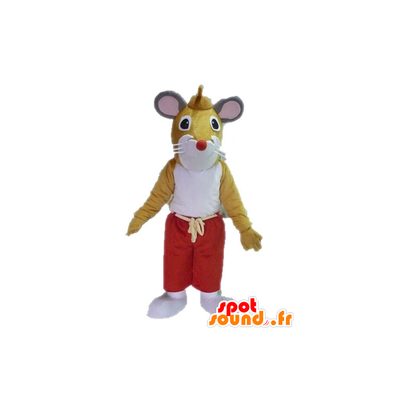 Brun og hvit mus maskot. giant rat maskot - MASFR028622 - mus Mascot