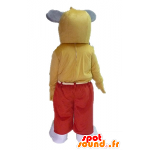 Bruine en witte muis mascotte. giant rat mascotte - MASFR028622 - Mouse Mascot