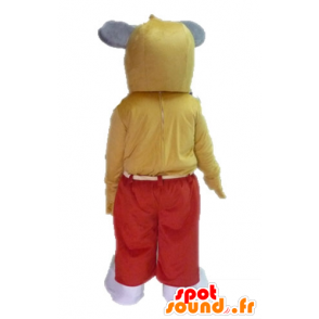 Braune und weiße Maus Maskottchen. Riesenratte Maskottchen - MASFR028622 - Maus-Maskottchen