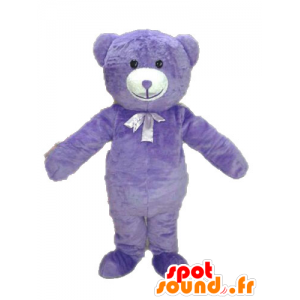 紫のテディベアのマスコット。クマのマスコット-MASFR028624-クマのマスコット