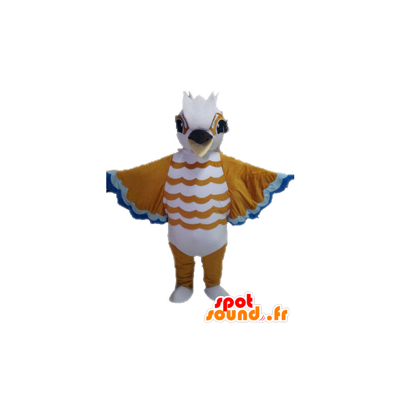 Mascot brown bird, white and blue - MASFR028625 - Mascot of birds