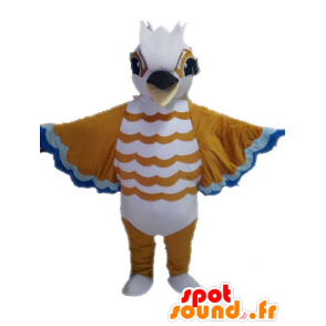 Mascot bruine vogel, wit en blauw - MASFR028625 - Mascot vogels