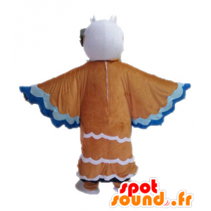 Mascot pássaro marrom, branco e azul - MASFR028625 - aves mascote