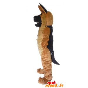 Hundemaskot, brun og sort schæferhund, kæmpe - Spotsound maskot
