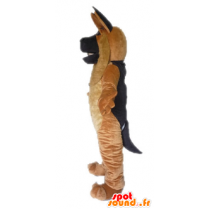 Hundemaskot, brun og sort schæferhund, kæmpe - Spotsound maskot