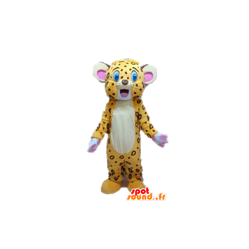 Mascot tigre giallo e marrone. Cub mascotte - MASFR028628 - Mascotte tigre