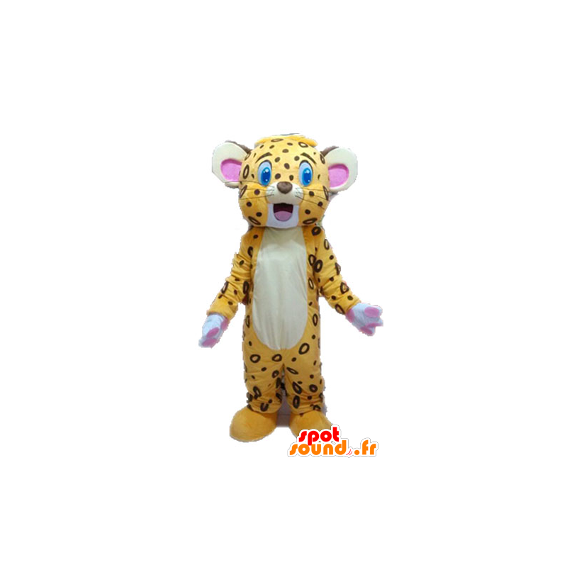 Mascot yellow and brown tiger. Cub mascot - MASFR028628 - Tiger mascots
