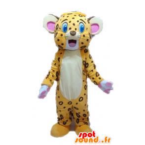 Mascot yellow and brown tiger. Cub mascot - MASFR028628 - Tiger mascots