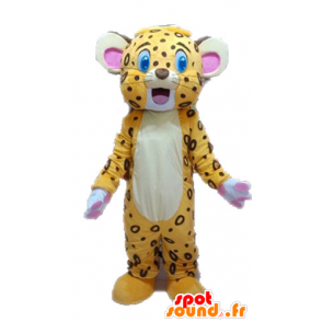 Mascot gul og brun tiger. Lion cub maskot - Spotsound maskot