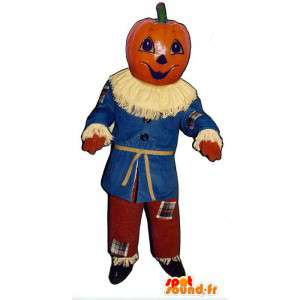 Mascot Halloween-Kürbis. Vogelscheuche Kostüm - MASFR007259 - Maskottchen von Gemüse