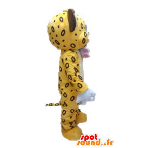 Mascotte de tigre jaune et marron. Mascotte de lionceau - MASFR028628 - Mascottes Tigre