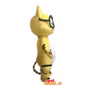 Mascota del gato amarillo, blanco y negro, con gafas - MASFR028632 - Mascotas gato