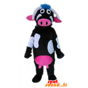 Mascotte de vache noire, rose et blanche - MASFR028633 - Mascottes Vache