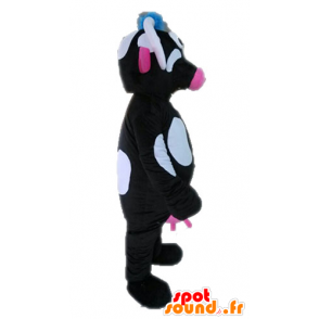 Black cow mascot, pink and white - MASFR028633 - Mascot cow