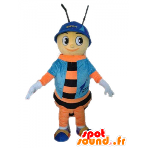 Bee mascot. orange and black insect mascot - MASFR028634 - Mascots insect