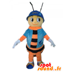 Bi maskot. Orange og sort insektmaskot - Spotsound maskot