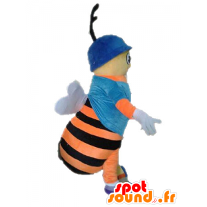 Mascotte d'abeille. Mascotte d'insecte orange et noir - MASFR028634 - Mascottes Insecte