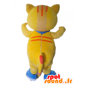 Mascot store gule og oransje katt, søt og fargerik - MASFR028635 - Cat Maskoter