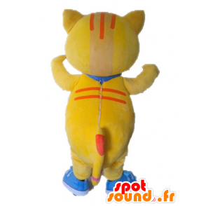 Mascotte grande gatto giallo e arancio, carino e colorato - MASFR028635 - Mascotte gatto