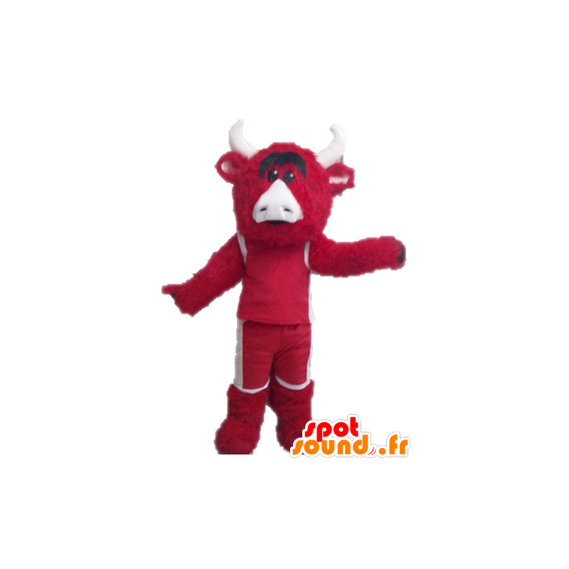 Mascot roten und weißen Stier. Chicago Bulls Maskottchen - MASFR028636 - Bull-Maskottchen