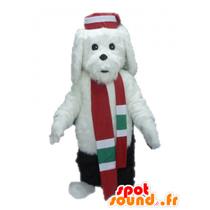 Mascot witte en zwarte hond, zacht en harig - MASFR028637 - Dog Mascottes