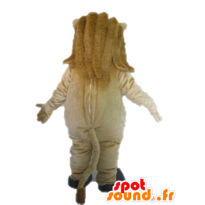 Beige e mascotte leone bianco, gigante - MASFR028638 - Mascotte Leone