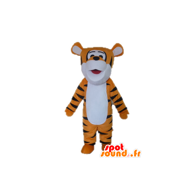 Orange, vit och svart tigermaskot. Tigger maskot - Spotsound