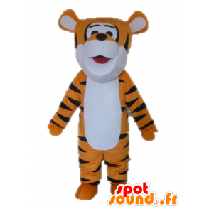 Arancione della mascotte della tigre, bianco e nero. Tigger della mascotte - MASFR028639 - Mascotte tigre