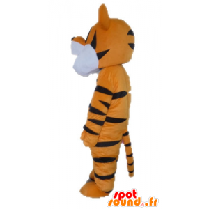 Oranssi tiikeri maskotti, valkoinen ja musta. Tigger Mascot - MASFR028639 - Tiger Maskotteja