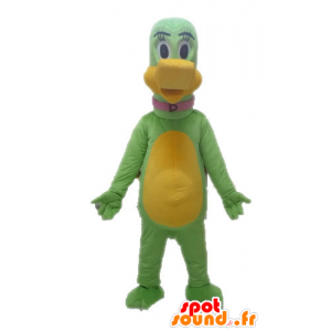 Grön och gul dinosaurie maskot, jätte - Spotsound maskot