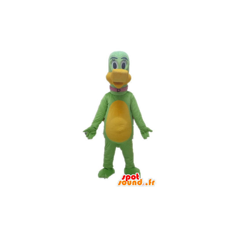 Mascotte de dinosaure vert et jaune, géant - MASFR028640 - Mascottes Dinosaure