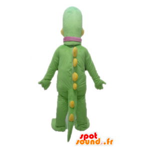 Mascotte de dinosaure vert et jaune, géant - MASFR028640 - Mascottes Dinosaure