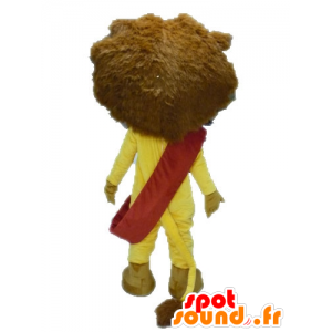 Mascot leone giallo e marrone con gli occhiali - MASFR028641 - Mascotte Leone