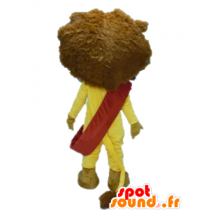 Mascot yellow and brown lion with glasses - MASFR028641 - Lion mascots