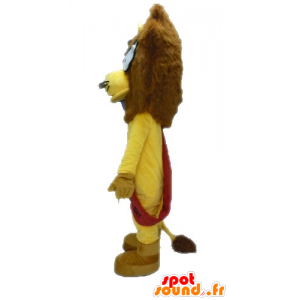 Mascot leone giallo e marrone con gli occhiali - MASFR028641 - Mascotte Leone