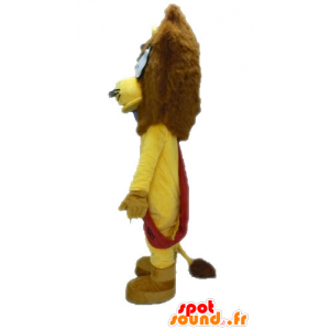 Mascot yellow and brown lion with glasses - MASFR028641 - Lion mascots