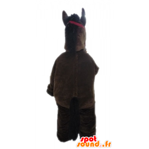 Cavalo mascote marrom e bege, gigante - MASFR028644 - mascotes cavalo