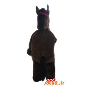 Cavalo mascote marrom e bege, gigante - MASFR028644 - mascotes cavalo