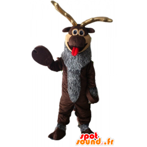 Mascotte de renne marron et gris. Mascotte de caribou - MASFR028645 - Animaux de la forêt