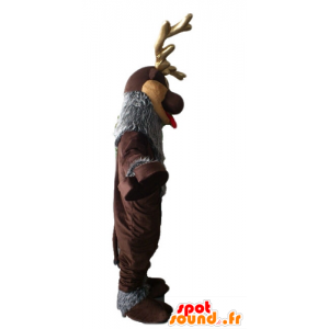 Brown and gray reindeer mascot. caribou mascot - MASFR028645 - Animals of the forest