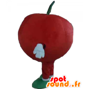 Gigante de la manzana roja y la mascota sonriendo - MASFR028647 - Mascota de la fruta