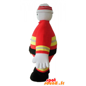 Bombero mascota uniforme naranja y amarillo - MASFR028650 - Mascotas humanas