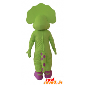 Mascotte de dinosaure vert et rose, à pois - MASFR028653 - Mascottes Dinosaure